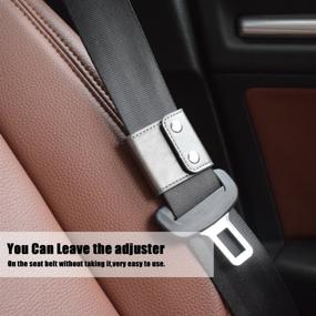 img 1 attached to 🚗 Улучшенный комфорт: регулятор ремня безопасности и позиционер плечевого ремня - накладки для безопасности в автомобиле (2 штуки, серый)