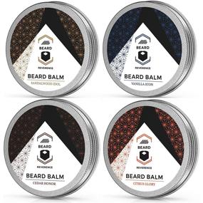 img 4 attached to Beard Balm Variety Pack of 4: Soften, Style, and Strengthen Beards and Mustaches with Vanilla, Sandalwood, Cedarwood, and Citrus Scents - Made with Tea Tree, Jojoba, & Argan Oils - 1oz Each - Scented Beard Butter