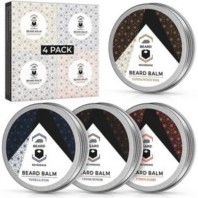 img 3 attached to Beard Balm Variety Pack of 4: Soften, Style, and Strengthen Beards and Mustaches with Vanilla, Sandalwood, Cedarwood, and Citrus Scents - Made with Tea Tree, Jojoba, & Argan Oils - 1oz Each - Scented Beard Butter