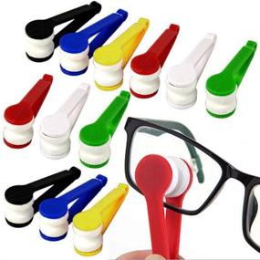 img 4 attached to 12 Pack of Mini Microfiber Spectacles Cleaner, Eyeglass and Sunglasses Cleaner Tool with Soft Brush, Cleaning Clip, Microfiber Material, Super Lightweight and Compact Size for Easy Use