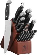 j.a. henckels international statement kitchen knife set, 15-pc, chef knife, sharpening tool, dark brown logo