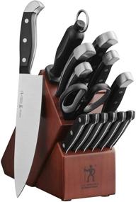 img 1 attached to J.A. Henckels International Statement Kitchen Knife Set, 15-pc, Chef Knife, Sharpening Tool, Dark Brown