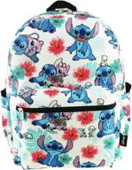 🎒 backpack with laptop pockets, featuring stitch allover design logo