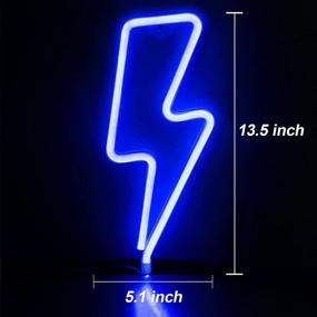 img 1 attached to Vibrant Blue LED Lightning Bolt Neon Sign: Perfect Aesthetic Room Decor for Bedroom, Gaming Room, Man Cave, Birthday - USB/Battery Powered, Ideal Gift for Girls & Kids