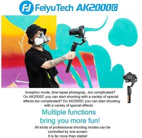 img 2 attached to 📷 FeiyuTech AK2000C Camera Gimbal Handheld Stabilizer | Compatible with Sony a9/a7/A6300/A6400, Canon EOS R/M50/80D, Panasonic GH4/GH5, Nikon Z7, FUJIFILM XT4/XT3 | 4.85 lb Payload