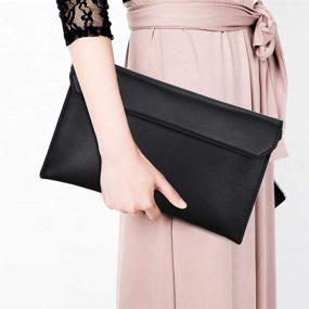 img 3 attached to Косметичка-клатч для женщин Covelin: 👜 Стильная сумочка из натуральной кожи вечернего типа «конверт» с плечевым ремнем
