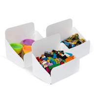 efficient origami small toy storage bin 📦 organizer: set of 3, white - assembly required logo