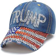 🧢 trump 2020 maga keep america great hat 2020 - usa baseball cap with sparkling rhinestones логотип