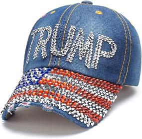 img 1 attached to 🧢 Trump 2020 MAGA Keep America Great Hat 2020 - USA Baseball Cap with Sparkling Rhinestones