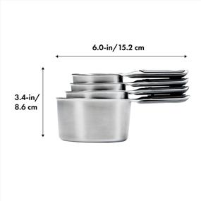 img 3 attached to 🔧 Convenient and Durable: OXO Good Grips Stainless Steel Measuring Cups with Magnetic Snaps - 4 Piece Set