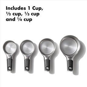 img 2 attached to 🔧 Convenient and Durable: OXO Good Grips Stainless Steel Measuring Cups with Magnetic Snaps - 4 Piece Set