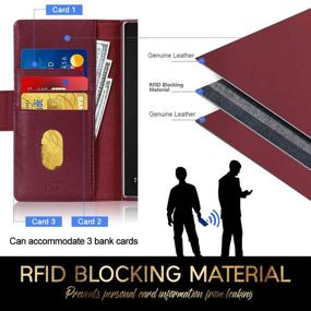 img 2 attached to 👜 FYY Galaxy Note 20 Ultra 6.9" Wallet Case - Luxury Cowhide Genuine Leather Folio Case with RFID Blocking, Kickstand Function, Card Slots - Wine Red