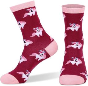 img 3 attached to 5 Pack Girls Unicorn Socks - Funny Cute Little Unicorn Design - Warm Cotton Casual Socks - Free Size for Little Girls - SiegenPro