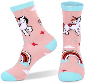 img 1 attached to 5 Pack Girls Unicorn Socks - Funny Cute Little Unicorn Design - Warm Cotton Casual Socks - Free Size for Little Girls - SiegenPro