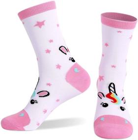 img 2 attached to 5 Pack Girls Unicorn Socks - Funny Cute Little Unicorn Design - Warm Cotton Casual Socks - Free Size for Little Girls - SiegenPro