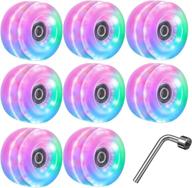 🛼 high-performance luminous roller skate wheels - 8 piece set, 32 x 58 mm, outdoor bearings, ideal for indoor/outdoor double row skating, includes skateboard accessories logo