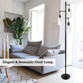 img 1 attached to Stylish Industrial Floor Lamp for Living Room: Vintage Tree Design with Bubble Glass Shades & Edison LED Bulbs – Perfect for Farmhouse Rustic Home Bedroom Office