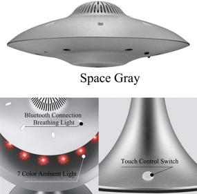 img 1 attached to Anti-Gravity Flying Saucer Bluetooth Speaker with Magnetic Floating, Wireless Charging, HQ Sound, and Seven Color Changeable Modern Night Light - Silver