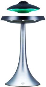 img 4 attached to Anti-Gravity Flying Saucer Bluetooth Speaker with Magnetic Floating, Wireless Charging, HQ Sound, and Seven Color Changeable Modern Night Light - Silver