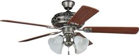 img 3 attached to Craftmade Grandeur Antique Nickel Ceiling Fan with Light - 52 Inch GD52AN5C: Efficient Cooling and Stylish Illumination