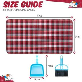 img 3 attached to 🐹 EXPAWLORER Guinea Pig Cage Liners & Cleaning Brush Set - 2 Pack Washable Fleece Guinea Pig Pads for Dogs- Waterproof & Non-Slip, Reusable Plaid Pee Pads for Small Animals