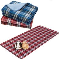 🐹 expawlorer guinea pig cage liners & cleaning brush set - 2 pack washable fleece guinea pig pads for dogs- waterproof & non-slip, reusable plaid pee pads for small animals logo