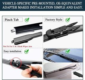 img 3 attached to 🚗 Set of 2 Replacement Front Windshield Wiper Blades for Ford Explorer 2011-2018 - OE BB5Z-17528-E/D/A - Pinch Tab 26"/22