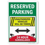 smartsign reserved parking surveillance unauthorized logo