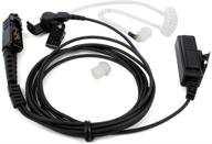🎧 motorola xir p6600 xir p6620 xpr3000 xpr3300 xpr3300e xpr3500 xpr3500e 2 wire covert acoustic tube earpiece headset mic with noise reduction for two-way radios logo