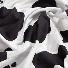 img 2 attached to Набор простыней "Ultra Soft Milk Cow Print": 3 предмета с застежкой-молнией, черно-белый узор - размер "Королева".