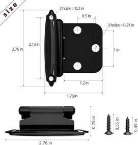 img 2 attached to HOSOM Black Overlay Cabinet Hinges (50 Pieces, 25 Pairs), Self-Closing Face Mount 1/2 Inch, Effortless Installation for Enhanced SEO