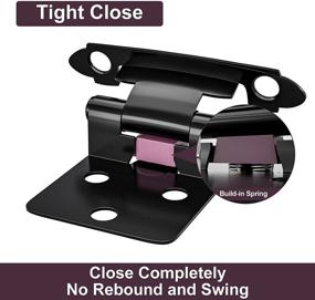 img 1 attached to HOSOM Black Overlay Cabinet Hinges (50 Pieces, 25 Pairs), Self-Closing Face Mount 1/2 Inch, Effortless Installation for Enhanced SEO