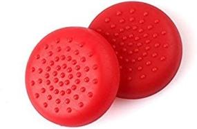 img 2 attached to Enhance your Gaming Experience with Red Analog Silicone Thumb Stick Grips for PS4, PS3, PS2, Xbox 360, and Xbox One Game Controllers