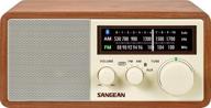 📻 sangean wr-16 bluetooth wooden cabinet radio with am/fm, usb phone charging - walnut logo
