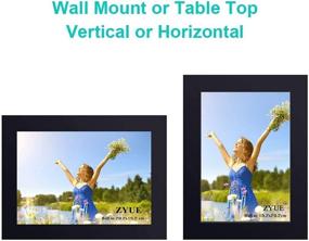 img 3 attached to 🖼️ ZYUE 6x8 inch Wooden Photo Frame with High Definition Plexi Glass - Wall Mounting and Table Top Display - Black