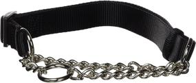 img 1 attached to 🐶 Hamilton 1 by 20 to 32-Inch Adjustable Combo Choke Dog Collar: Large Size, Chain and Black Nylon – Effective Training and Control Solution for Dogs