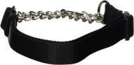 🐶 hamilton 1 by 20 to 32-inch adjustable combo choke dog collar: large size, chain and black nylon – effective training and control solution for dogs logo