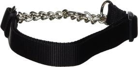 img 2 attached to 🐶 Hamilton 1 by 20 to 32-Inch Adjustable Combo Choke Dog Collar: Large Size, Chain and Black Nylon – Effective Training and Control Solution for Dogs