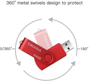 img 2 attached to 🔑 ENUODA 64 ГБ флеш-накопитель USB 3 Pack: высокой емкости накопители с дизайном брелока (красный желтый черный)