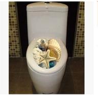 🚽 bibitime bathroom toilet seat cover decal sticker | vinyl lid decal decor (12.99 x 15.35, big starfish) - enhance seo logo