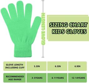 img 3 attached to 🧤 Colorful Warm Magic Kids Winter Gloves Bulk - Stretchy Boys Girls Student Knit Gloves