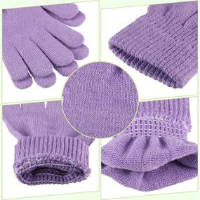 img 1 attached to 🧤 Colorful Warm Magic Kids Winter Gloves Bulk - Stretchy Boys Girls Student Knit Gloves