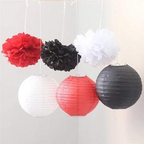 img 1 attached to 🐞 Vibrant Ladybug Party Decorations - Tissue Paper Pom Poms, Flowers, Lanterns & More: Ideal for Birthdays, Graduations, Baby Showers & Nursery Decor