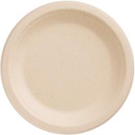 🌿 125 count harvest pack 7-inch round compostable paper plates | eco-friendly plant fiber disposable plates logo