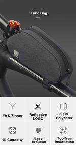 img 2 attached to 🚲 Roswheel Essentials Series 121468 Bike Frame Bag Bicycle Top Tube Pack - Black, Cell Phone Holder Included