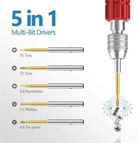 img 3 attached to 🛠️ ELECKING 5 в 1 Многофункциональный набор прецизионных отверток для ремонта iPhone, iPad, электроники, ноутбуков, планшетов и очков - набор магнитных отверток Phillips, Pentalobe, Tri-Point, Torx