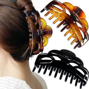 img 4 attached to ACCGLORY Large Hair Clips for Thick Hair: A Stylish Solution for Updo Hair Styling