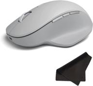 microsoft surface precision wireless bluetooth mouse with cleaning cloth - bulk packaging - light grey: premium connectivity & cleaning solution logo