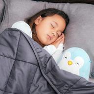 kids bed buddy weighted blanket - twin size heavy blanket with glass beads, grey, 🛏️ 7 pounds - suitable for children and toddlers over 1 year old - child version (bbf1007-01 model) logo