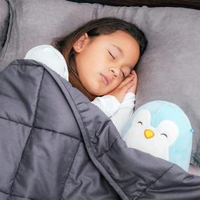 img 4 attached to Kids Bed Buddy Weighted Blanket - Twin Size Heavy Blanket with Glass Beads, Grey, 🛏️ 7 Pounds - Suitable for Children and Toddlers Over 1 Year Old - Child Version (BBF1007-01 Model)